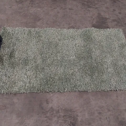 TRADITIONAL SHAGGY GREEN AREA RUG // 80 X 150CM