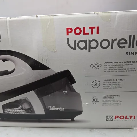 BOXED POLTI VAPORELLA SIMPLY STEAM IRON 