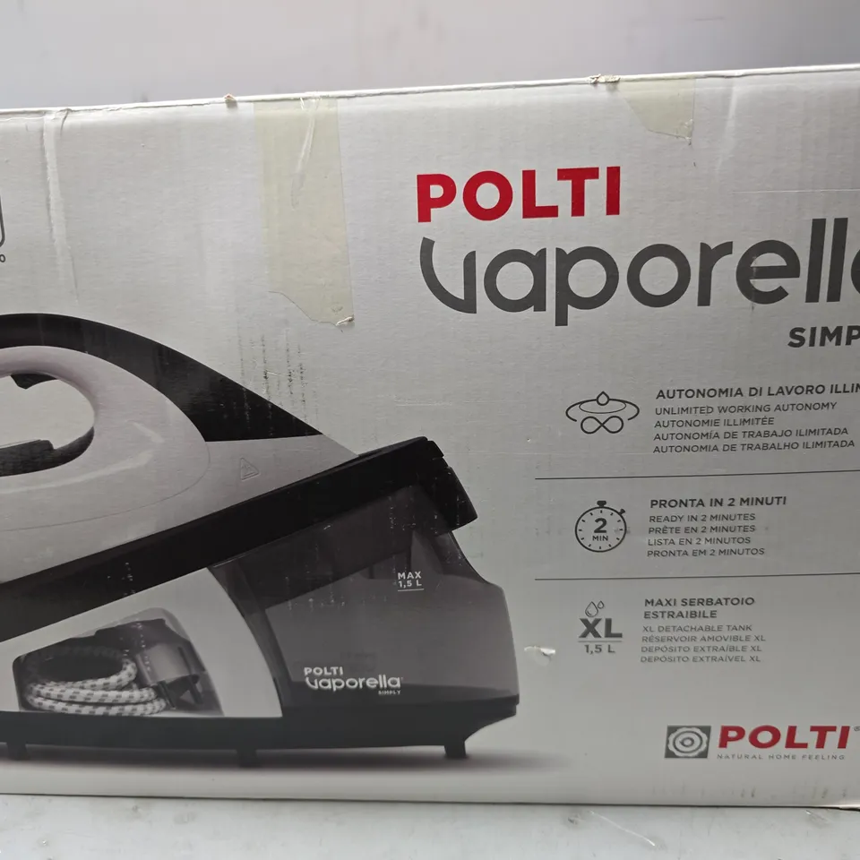 BOXED POLTI VAPORELLA SIMPLY STEAM IRON 