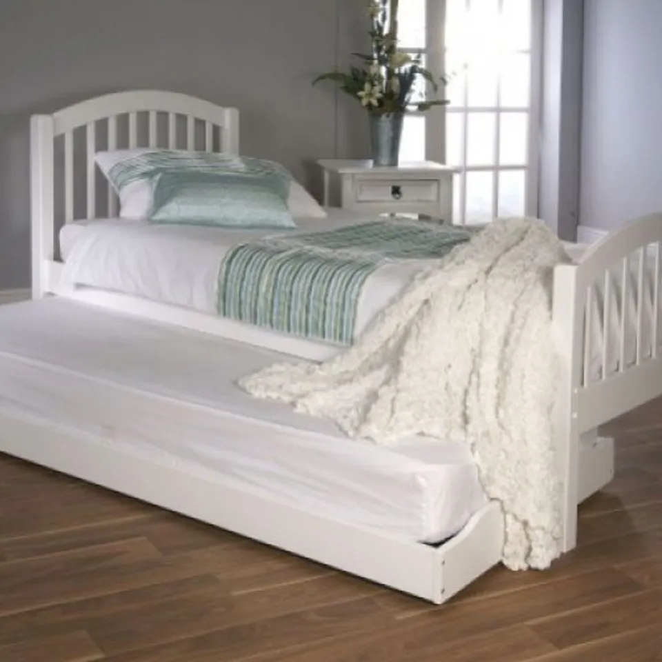 BOXED DESPINA TRUNDLE BED IN WHITE - 2 BOXES