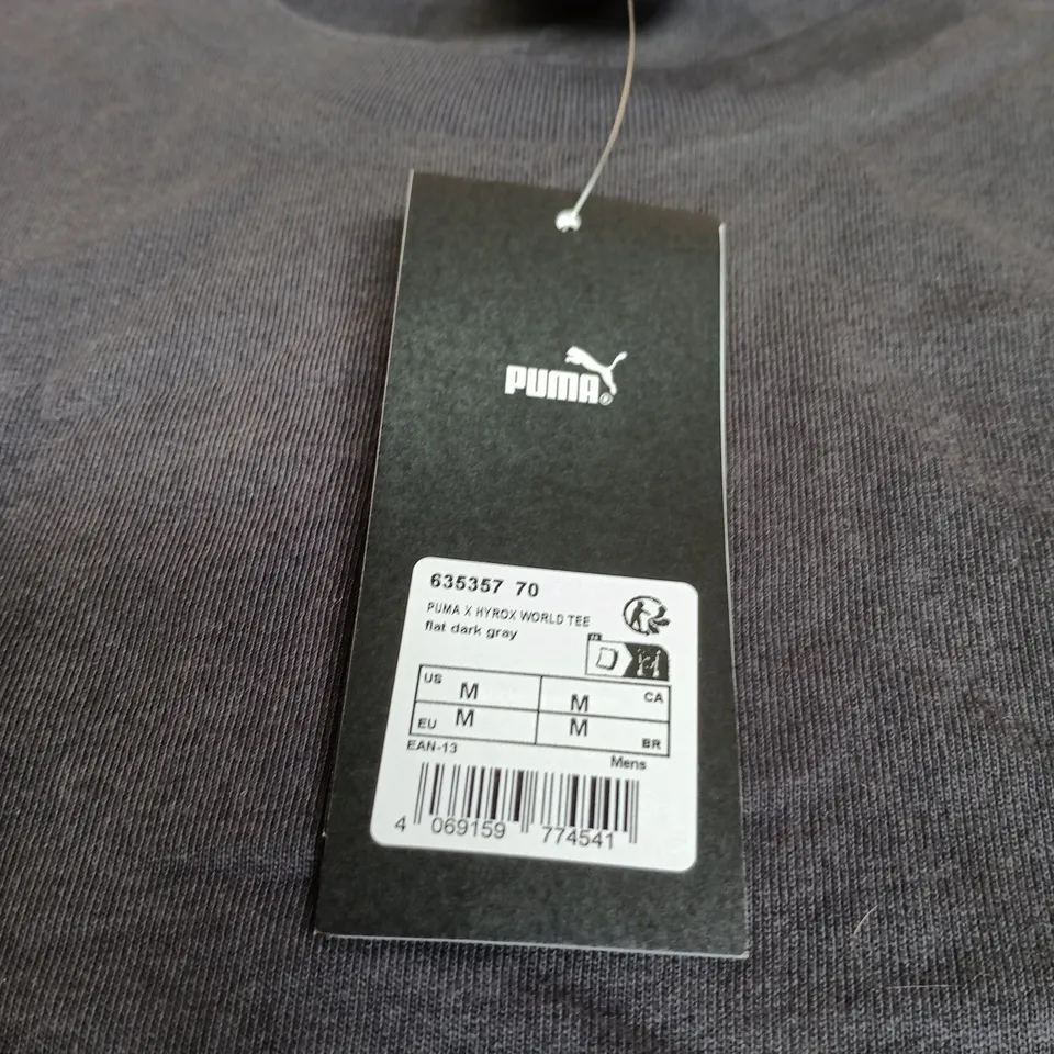 PUMA X HYROX WORLD T SHIRT FLAT DARK GREY MEDIUM TAGGED