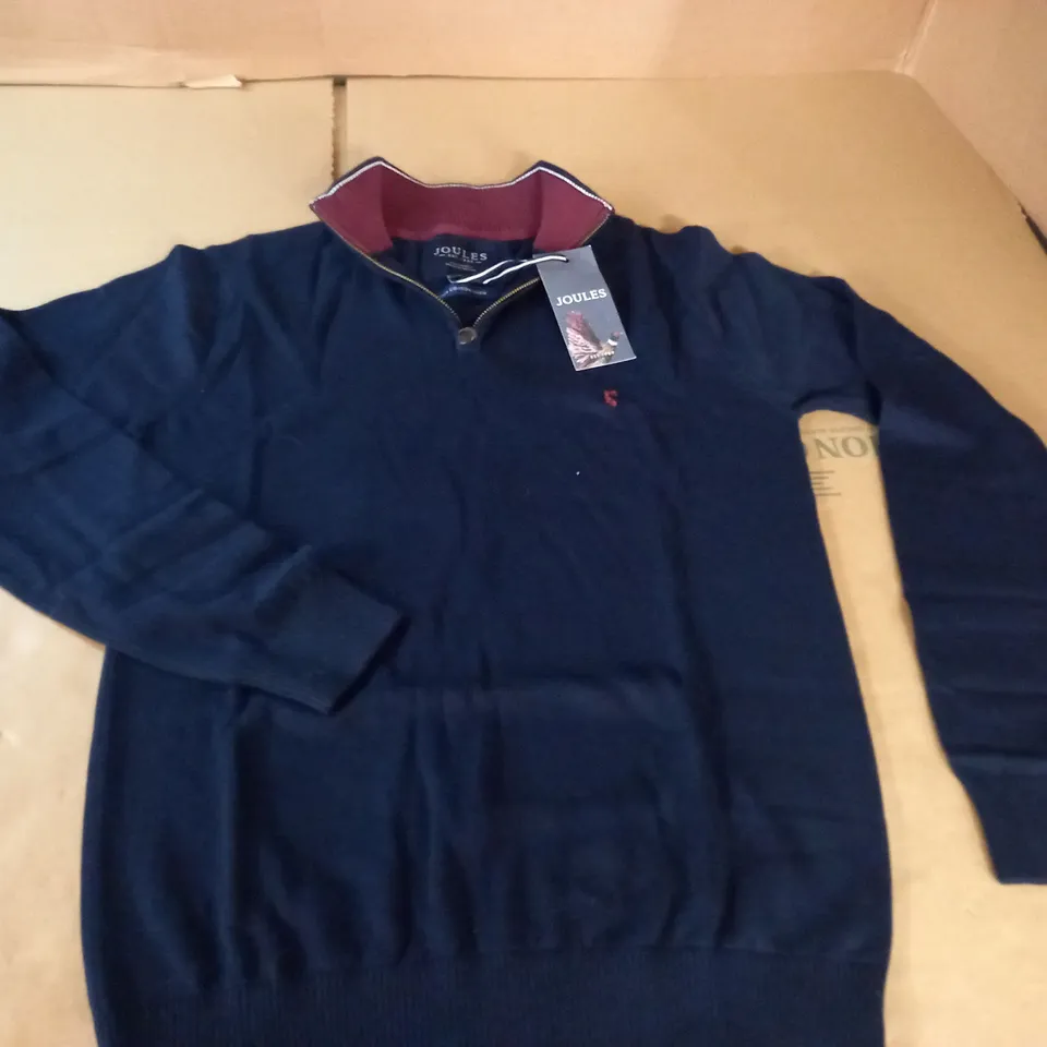 JOULES COTTON YARN 1/4 ZIP JUMPER IN NAVY MARL - S