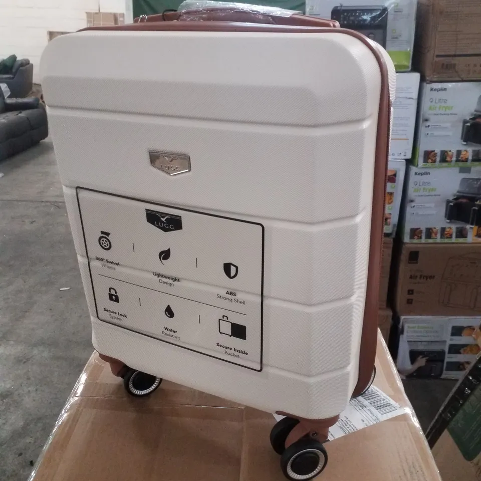 BOXED LUGG 15" JETSET TRAVEL CABIN BAG - CREAM WITH BROWN