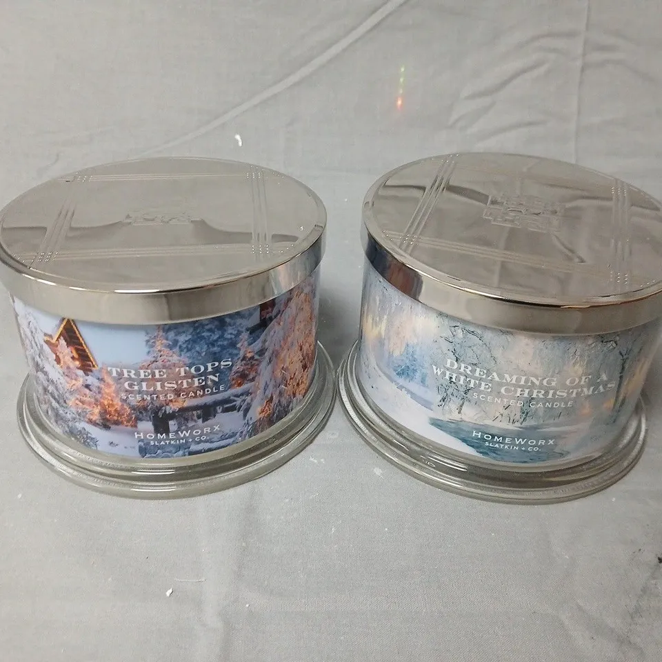 HomeWorx by Slatkin & Co. Scented Candles – Tree Tops Glisten & Dreaming of a White Christmas (Set of 2)