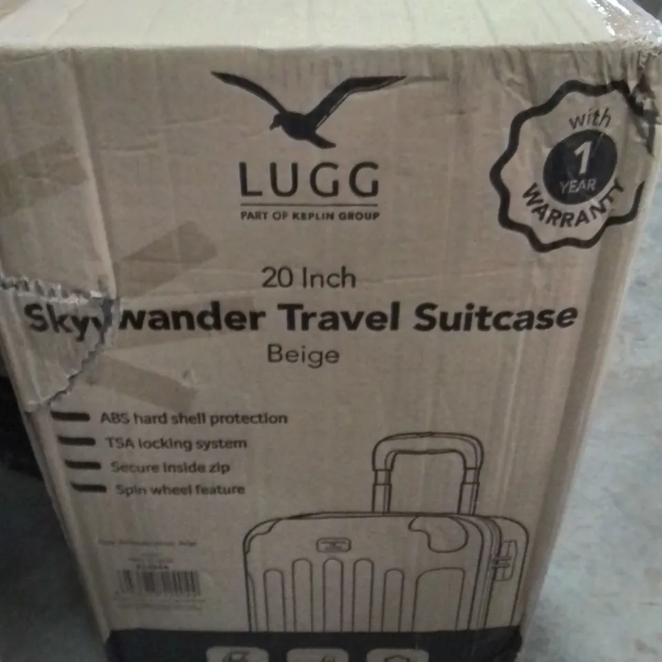 BOXED LUGG 20INCH SKYWANDER TRAVEL SUITCASE BEIGE