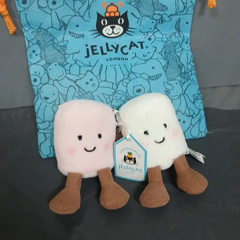 JELLYCAT AMUSEABLES PAIR OF MARSHMALLOWS BAG CHARM