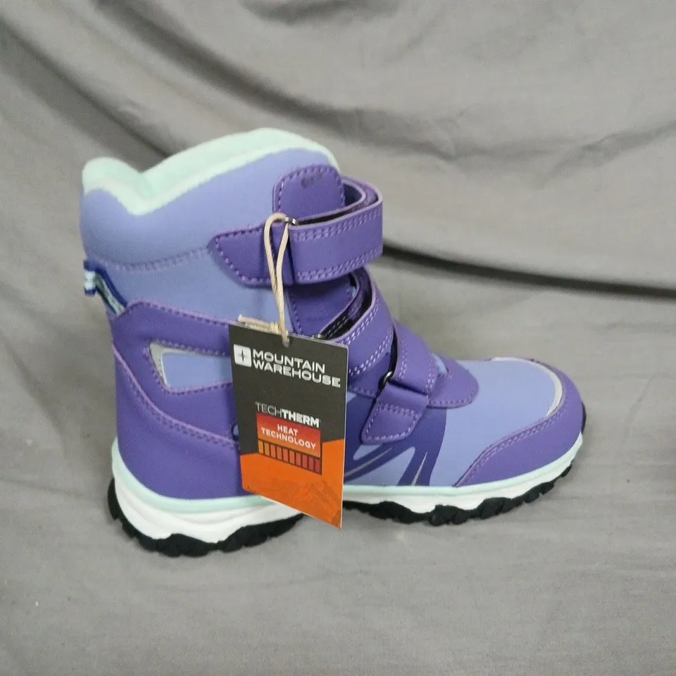 MOUNTAIN WAREHOUSE SLOPE SOFTSHELL KIDS' ADAPTIVE WATERPROOF SNOW BOOTS – PURPLE