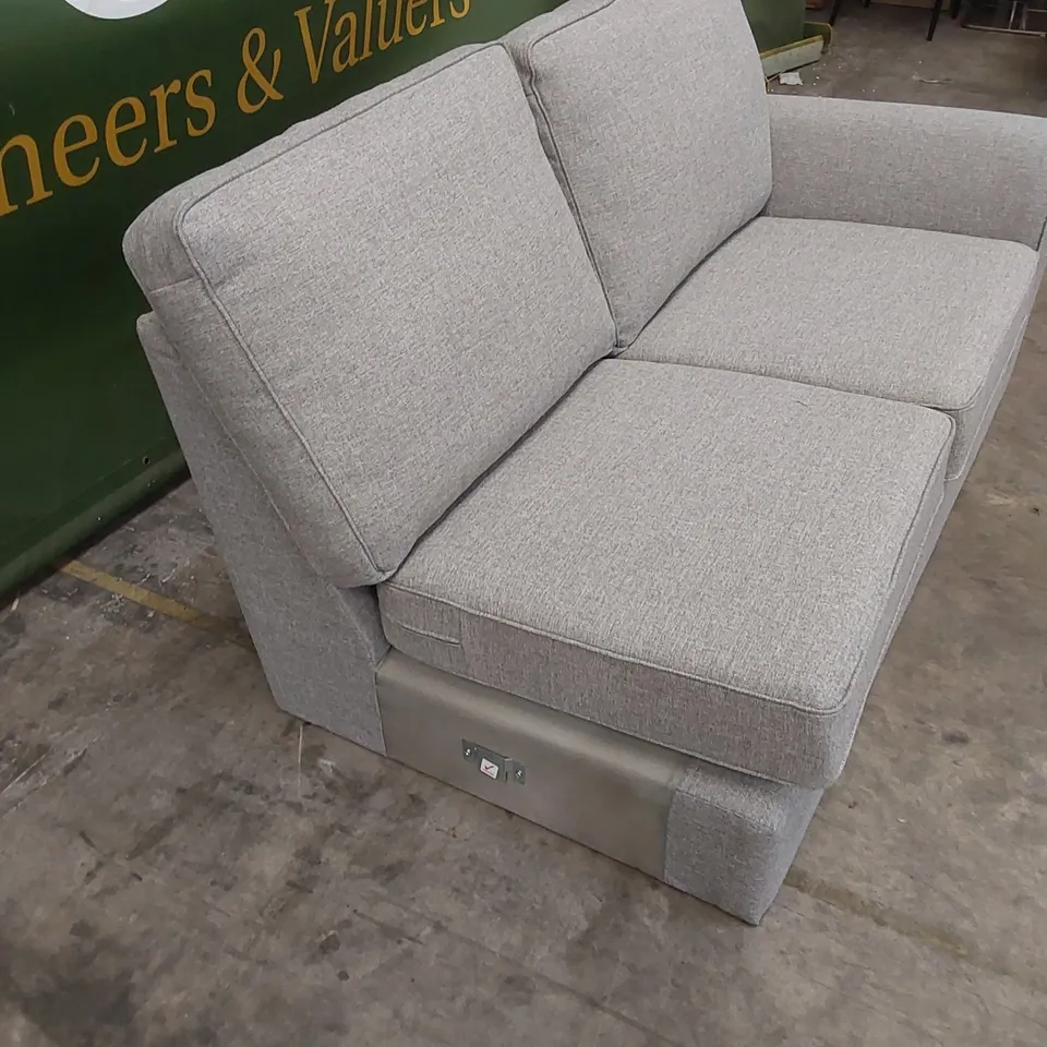 DESIGNER FABRIC UPHOLSTERED SOFA PART WITH CUSHIONS - INCOMPLETE SOFA PIECE 