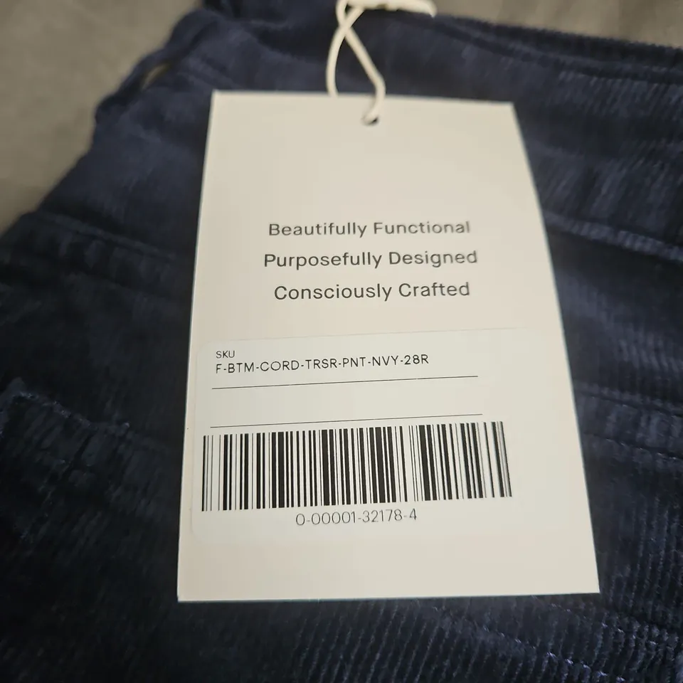 EVERLANE NAVY CORDUROY TROUSERS – SIZE 28R 