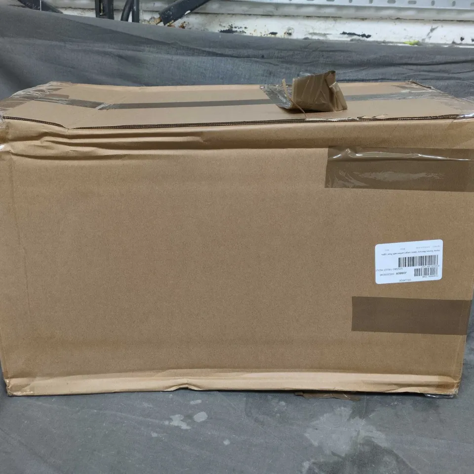 HOME STORIES MERCURY GLASS LARGE LANTERN WITH RICE LIGHTS