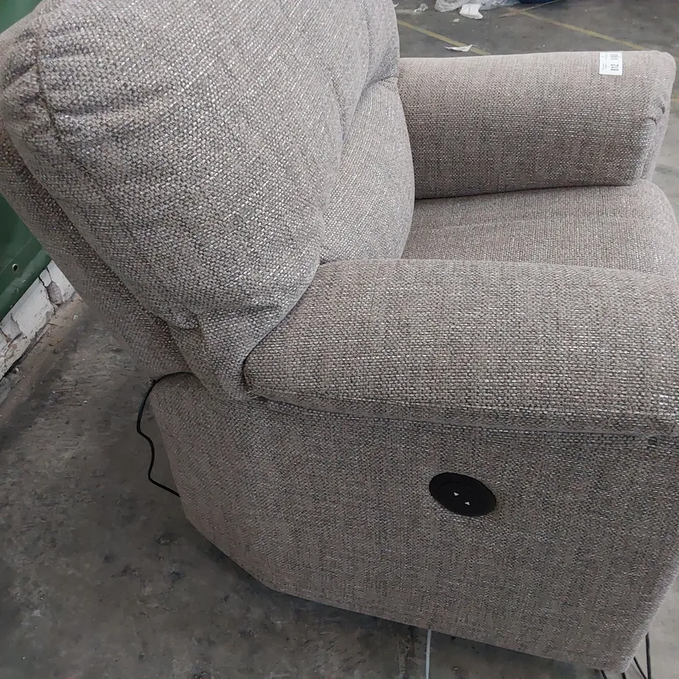 QUALITY BRITISH DESIGNER G PLAN POWER RECLINING EASY MOCCA FABRIC 