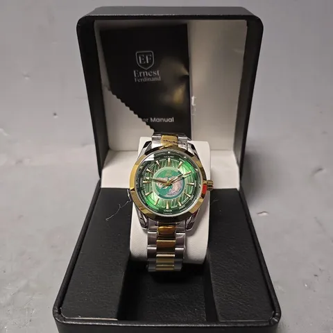 ERNEST FERDINAND WATCH – GLOBAL DIAL – STAINLESS STEEL STRAP – 3ATM WATER RESISTANT - GIFT BOX