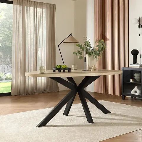 BOXED MADISON OVAL LIGHT OAK 180CM DINING TABLE (2 BOXES)