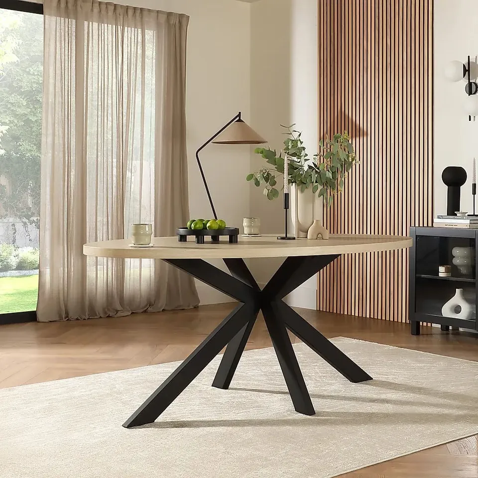 BOXED MADISON OVAL LIGHT OAK 180CM DINING TABLE (2 BOXES)