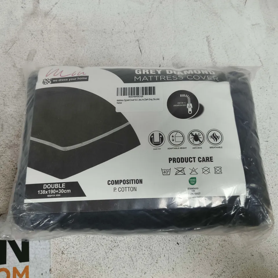 GREY DIAMOND MATTRESS COVER – DARK GREY, DOUBLE