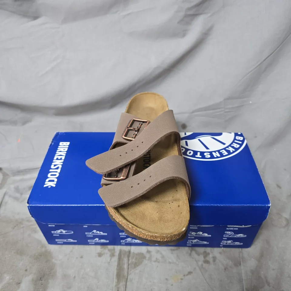 BIRKENSTOCK ARIZONA SANDALS – TAUPE SUEDE, TWO STRAPS UK 5