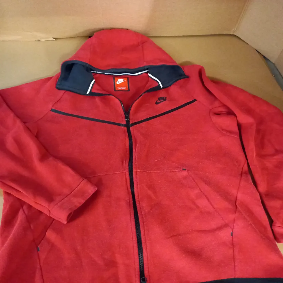 NIKE RED ZIP THROUGH HOODIE - XL