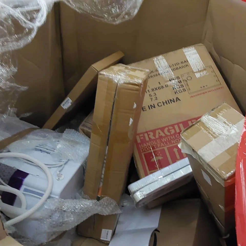 PALLET TO CONTAIN ASSORTED HOUSEHOLD PRODUCTS. INCLUDES ELECTRIC BLANKET, AIR FRYER, BALLOON ARCH, KITCHEN HOB ETC