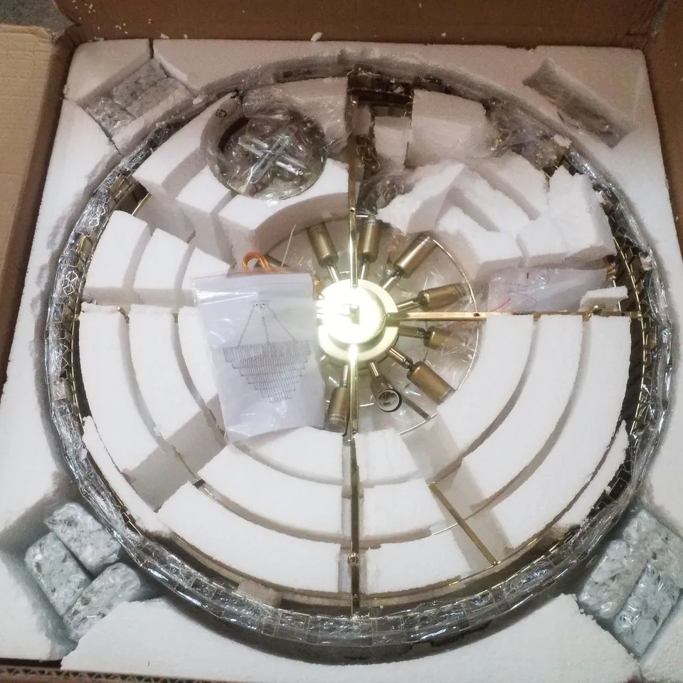 BOXED CRYSTAL 12-LIGHT CHANDELIER
