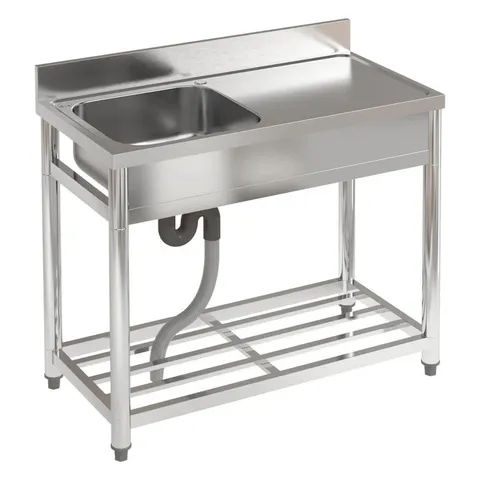BOXED HEIDEMAN STAINLESS STEEL ONE COMPARTMENT COMMERCIAL SINK