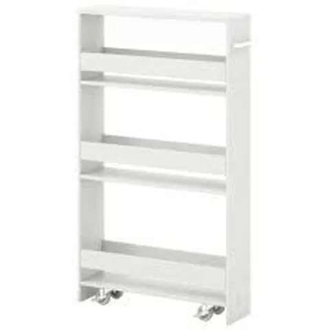 BOXED COSTWAY 4-TIER SLIM STORAGE CART WITH OPEN SHELVES AND WHEELS