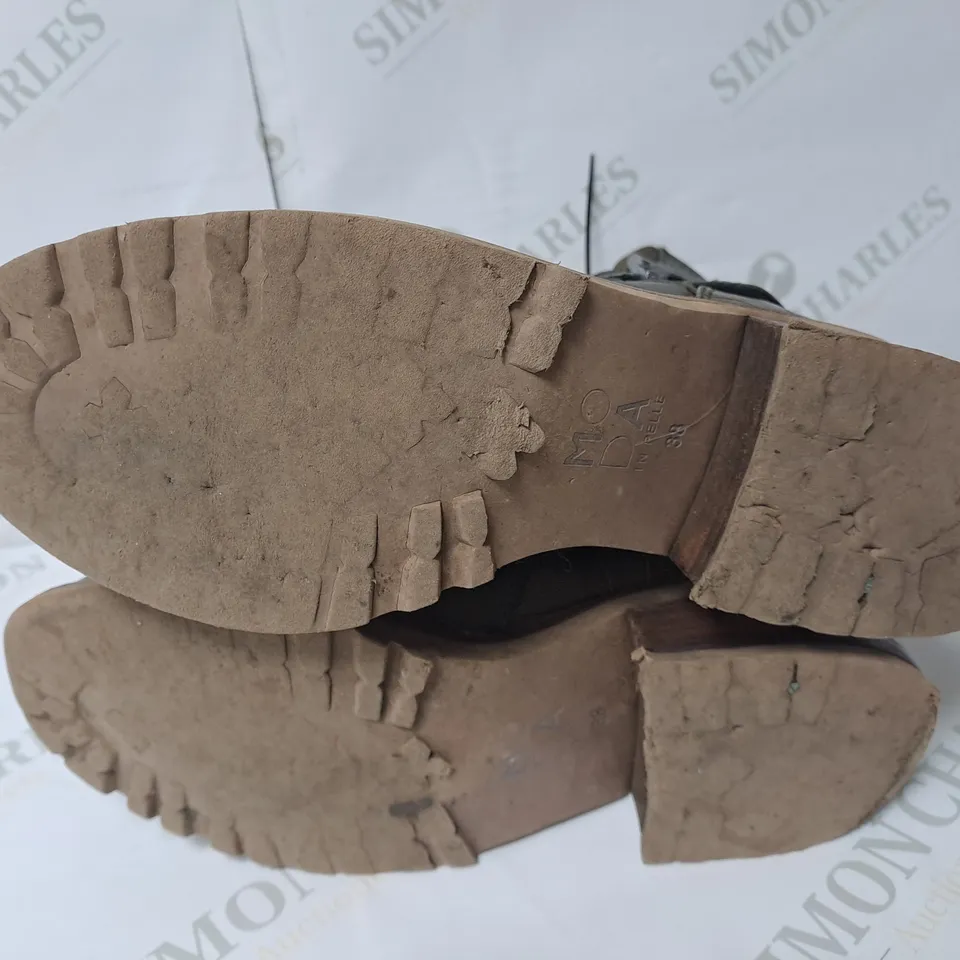 CORNILLA KHAKI BUCKLED BOOTS SIZE 5