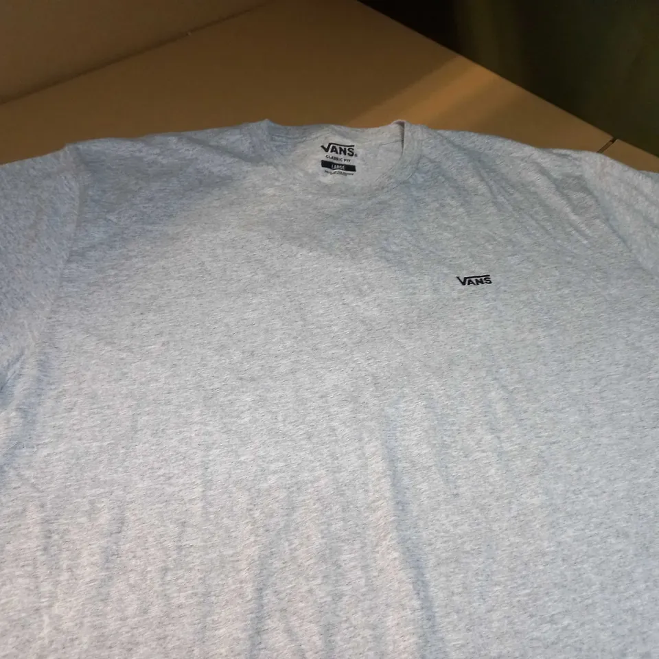 VANS GREY MARL/LOGO CLASSIC FIT TEE - LARGE