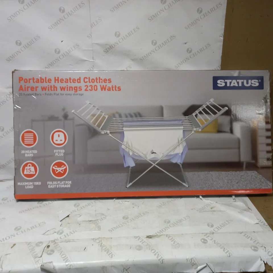 STATUS PORTABLE HEATED CLOTHES AIRER WITH WINGS 