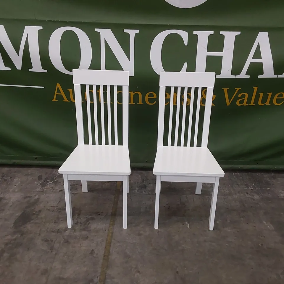 SET OF 2 OXFORD WHITE DINING CHAIRS