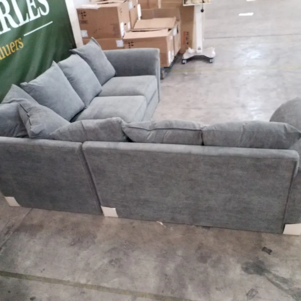 QUALITY DESIGNER CORNER SOFA - GREY FABRIC