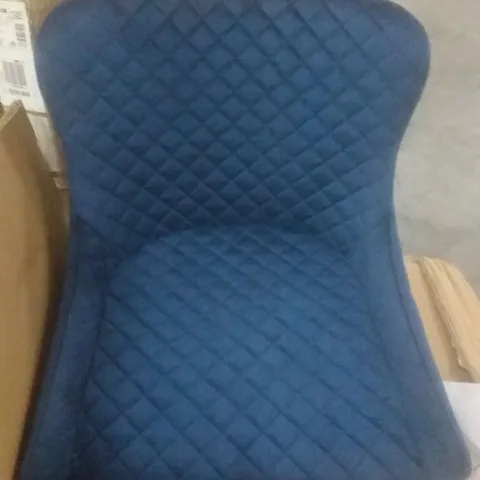 BOXD PAIR OF BLUE VELVET DINING CHAIRS