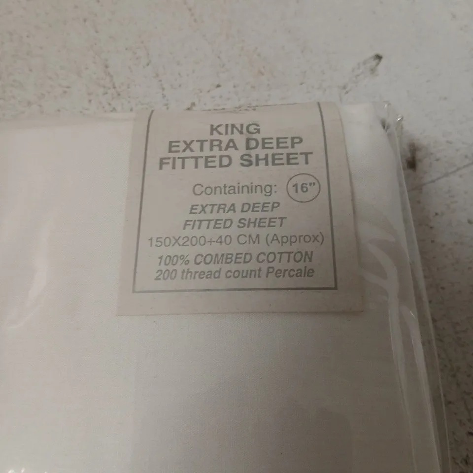 KING SIZE EXTRA DEEP FITTED SHEET – 100% COMBED COTTON, 200TC