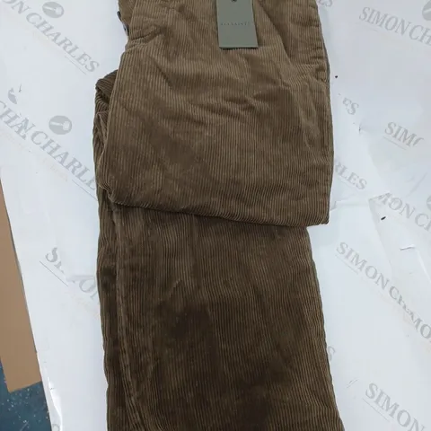 ALLSAINTS BROOK PLEATED TROUSERS, KHAKI GREEN - SIZE 34