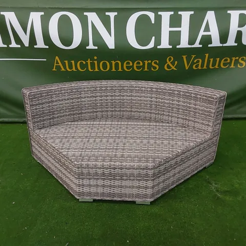 DESIGNER GREY RATTAN GARDEN SOFA PIECE
