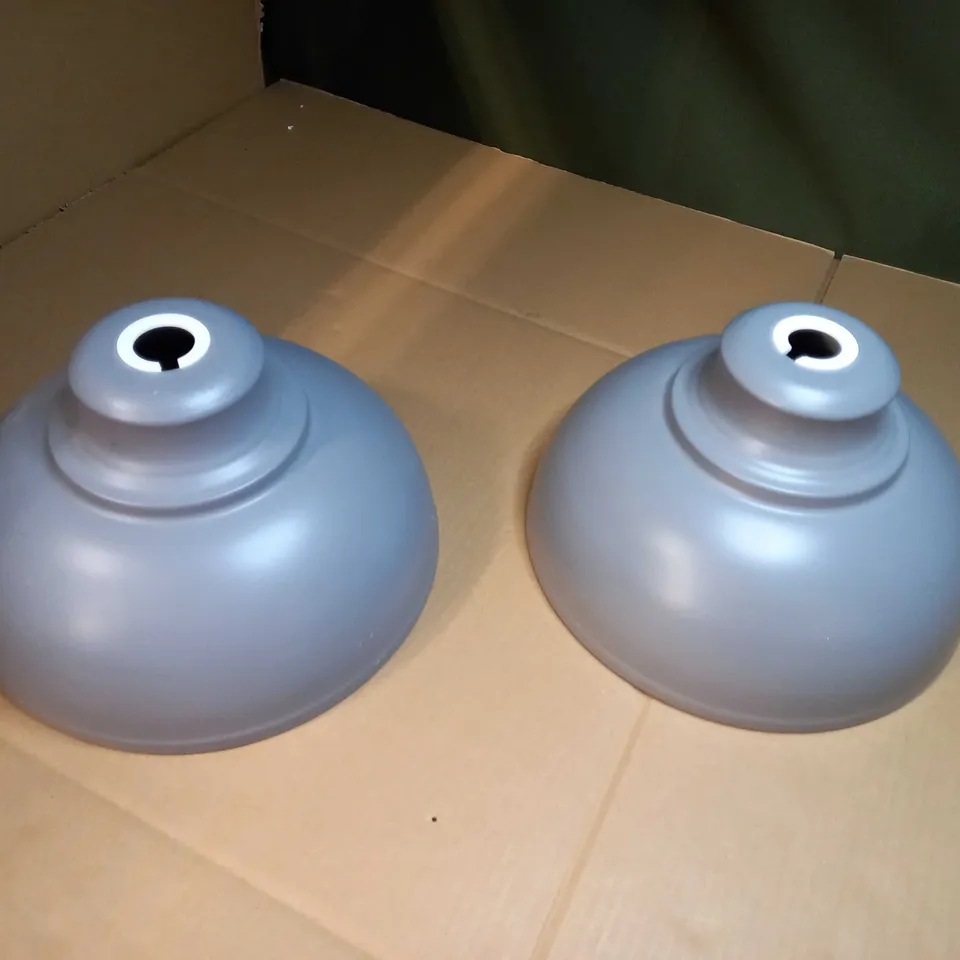 LOT OF APPROX 2 GREY METAL RETRO LIGHT SHADE