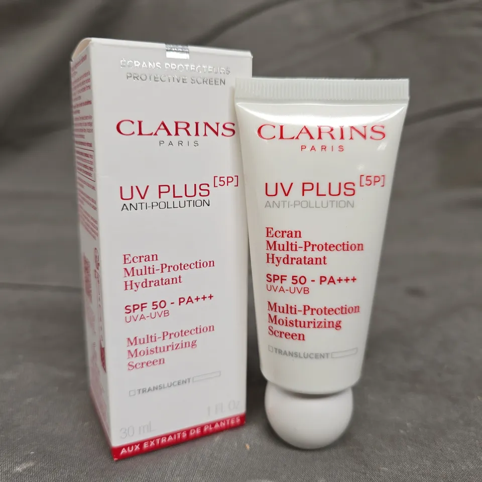 BOXED CLARINS UV PLUS ANTI-POLLUTION SPF50 SUNSCREEN 30ML