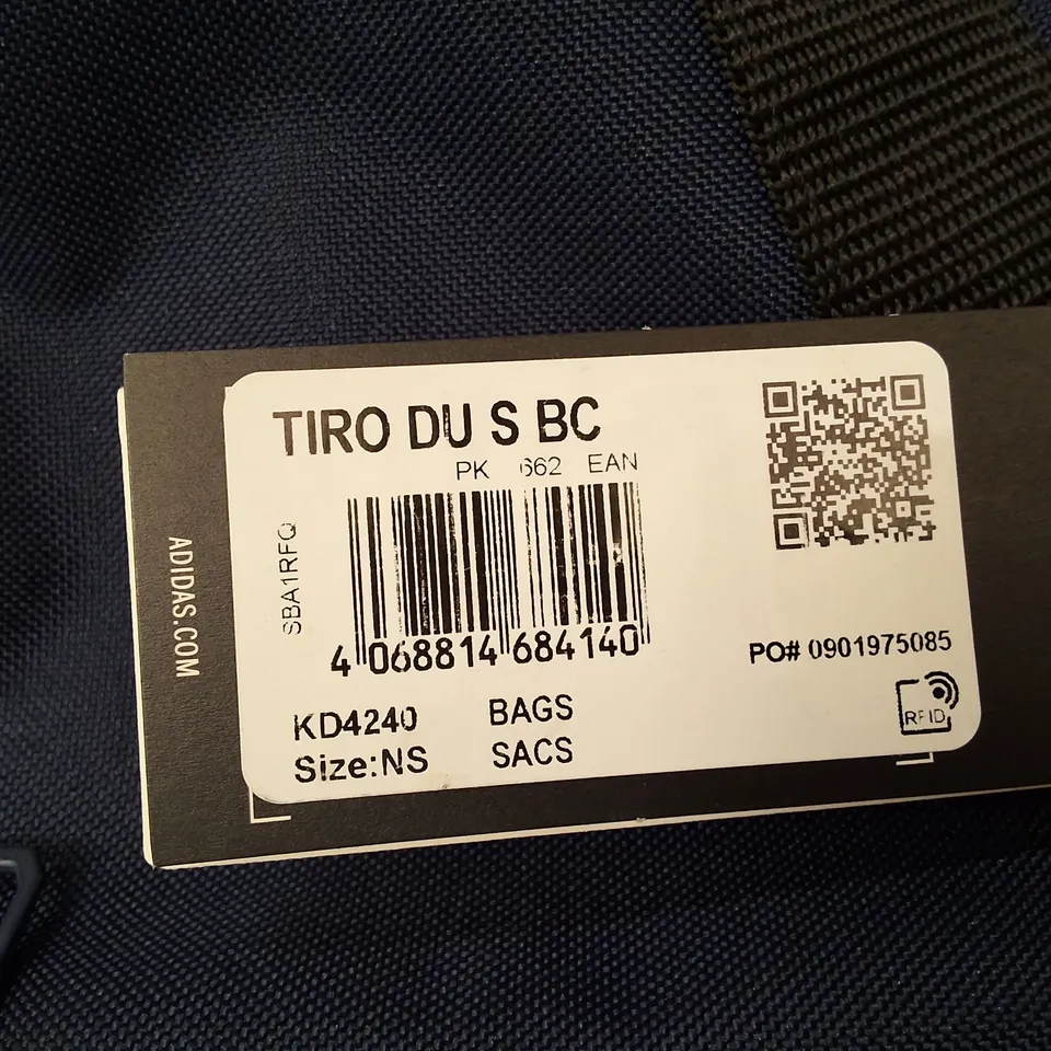 ADIDAS TIRO DU S BC DUFFLE BAG – NAVY (SIZE NS, WITH TAG)