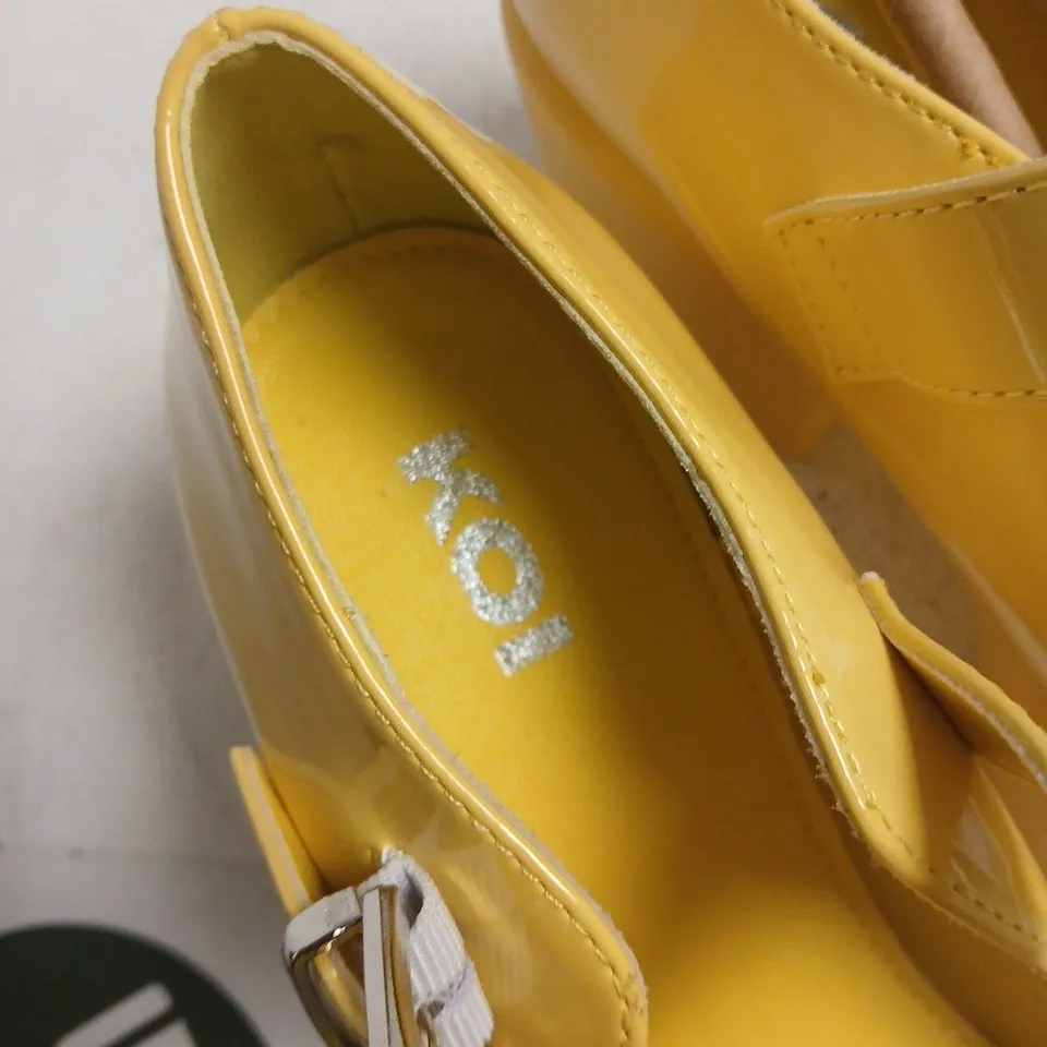 KOI YELLOW PATENT MARY JANE SHOES – WOMEN'S FOOTWEAR UK 4