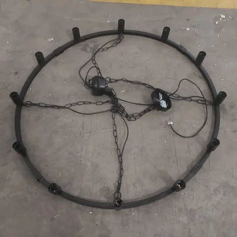 TURCO 12-LIGHT WAGON WHEEL CHANDELIER