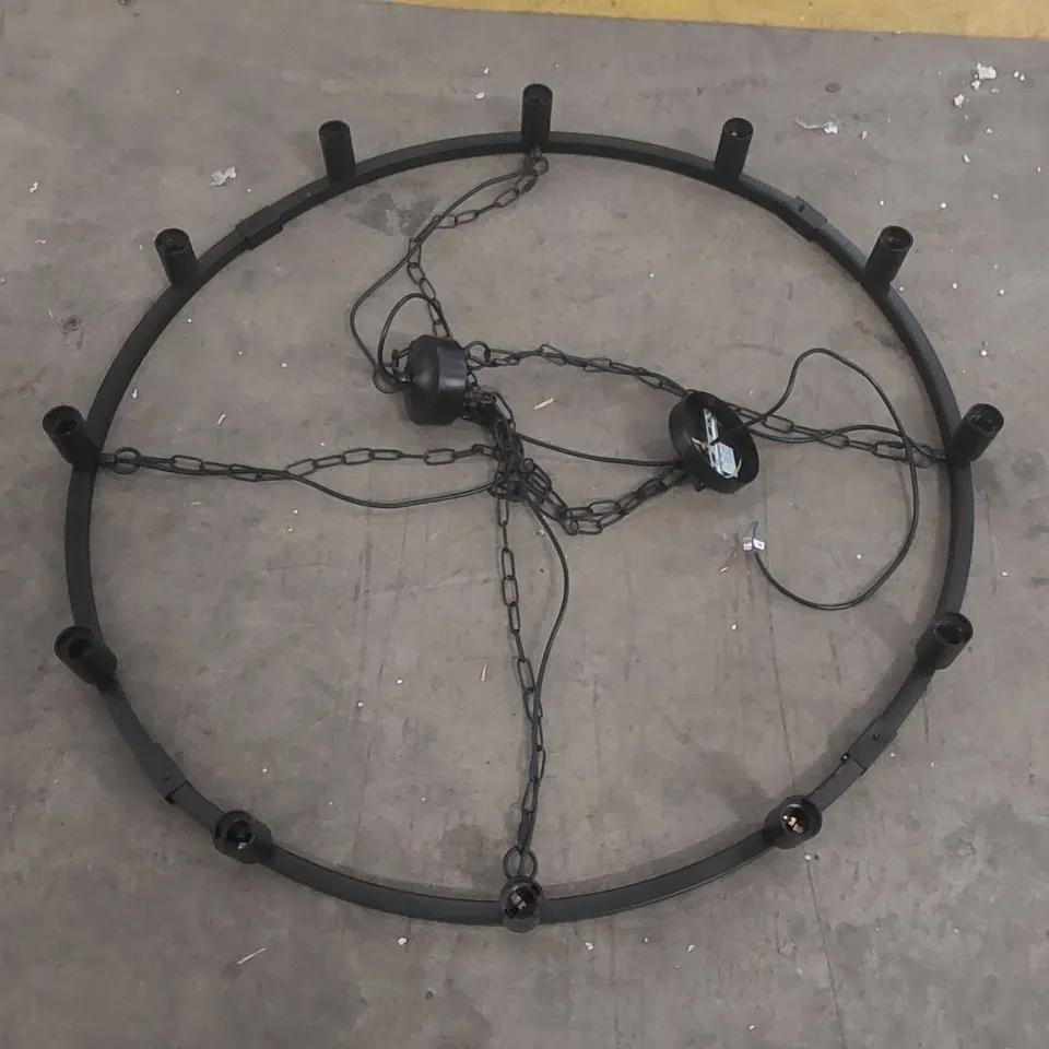 TURCO 12-LIGHT WAGON WHEEL CHANDELIER