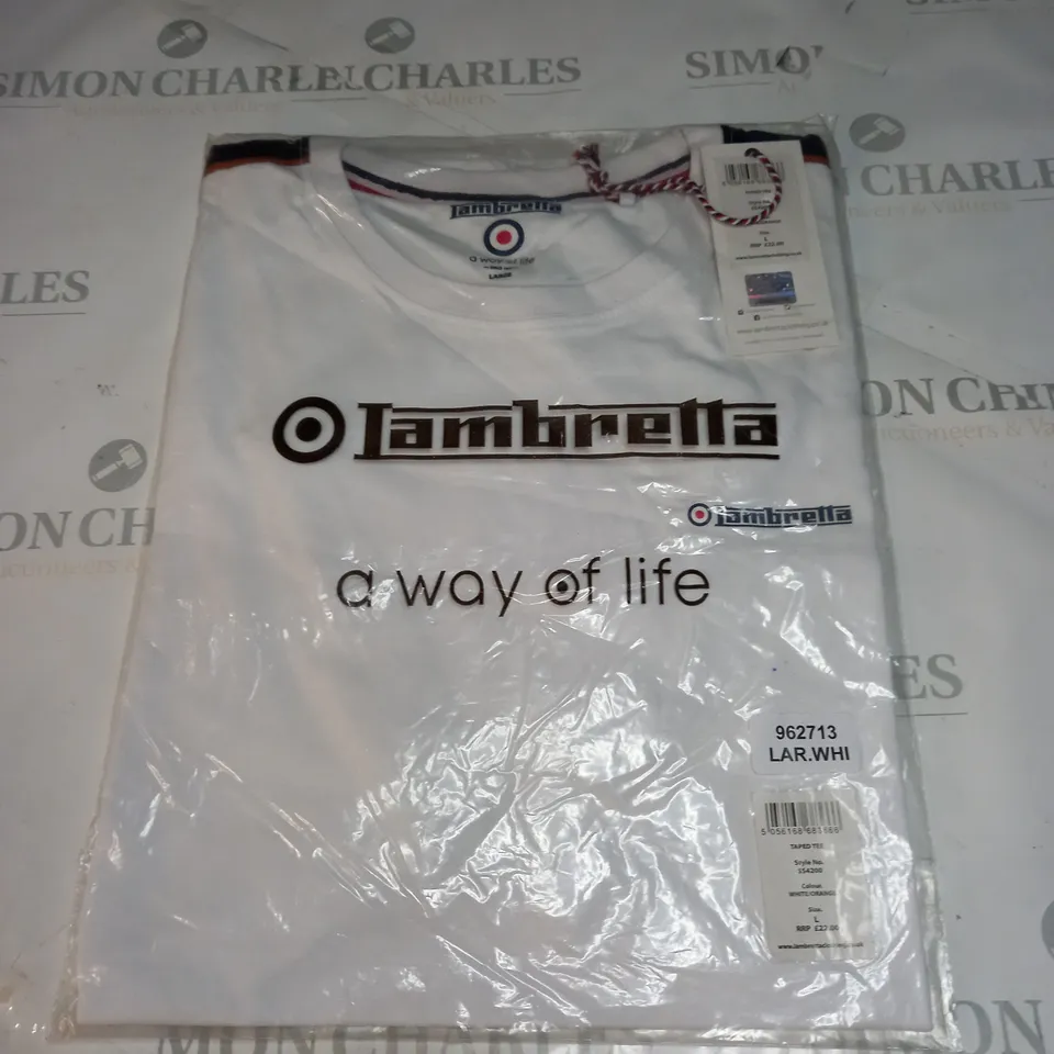 BAGGED LAMBRETTA TAPED T-SHIRT SIZE L