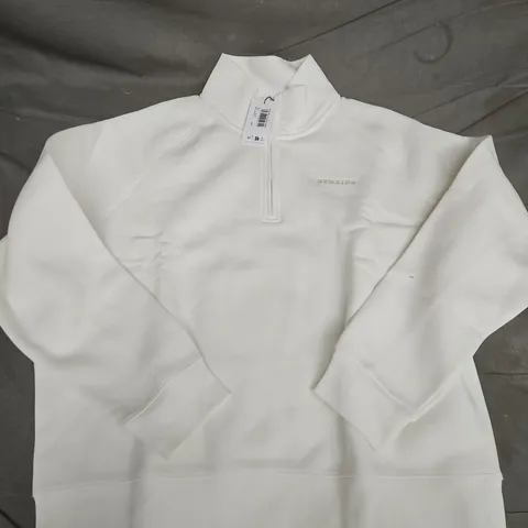 GYMKING 365 RAGLAN SLEEVE FUNNEL IN WHITE - UK 12