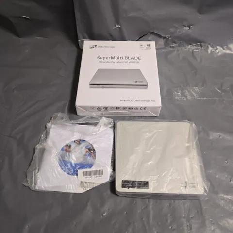 BOXED HITACHI-LG DATA STORAGE SUPERMULTI BLADE ULTRA SLIM PORTABLE DVD WRITER
