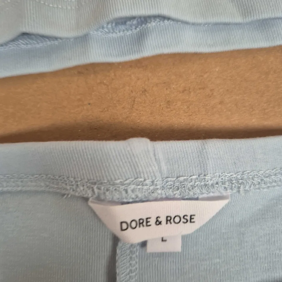 DORE & ROSE LIGHT BLUE TWO-PIECE LOUNGE SET – TOP & SHORTS, UK L