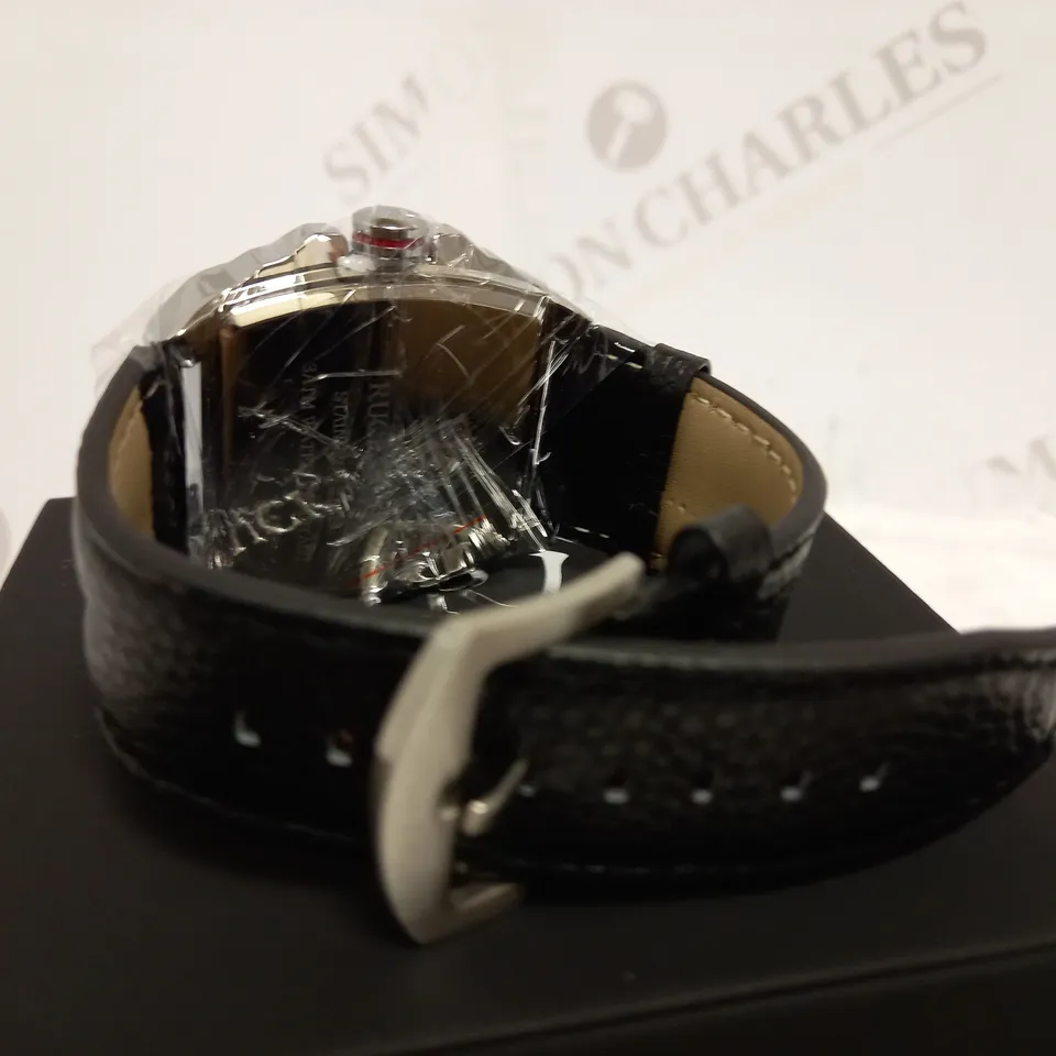 RUCKSTUHL TRIPLE DIAL LEATHER STRAP WRISTWATCH RRP £560
