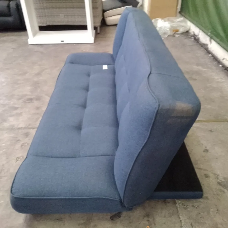 QUALITY DESIGNER CLIC-CLAC SOFA - BLUE FABRIC 