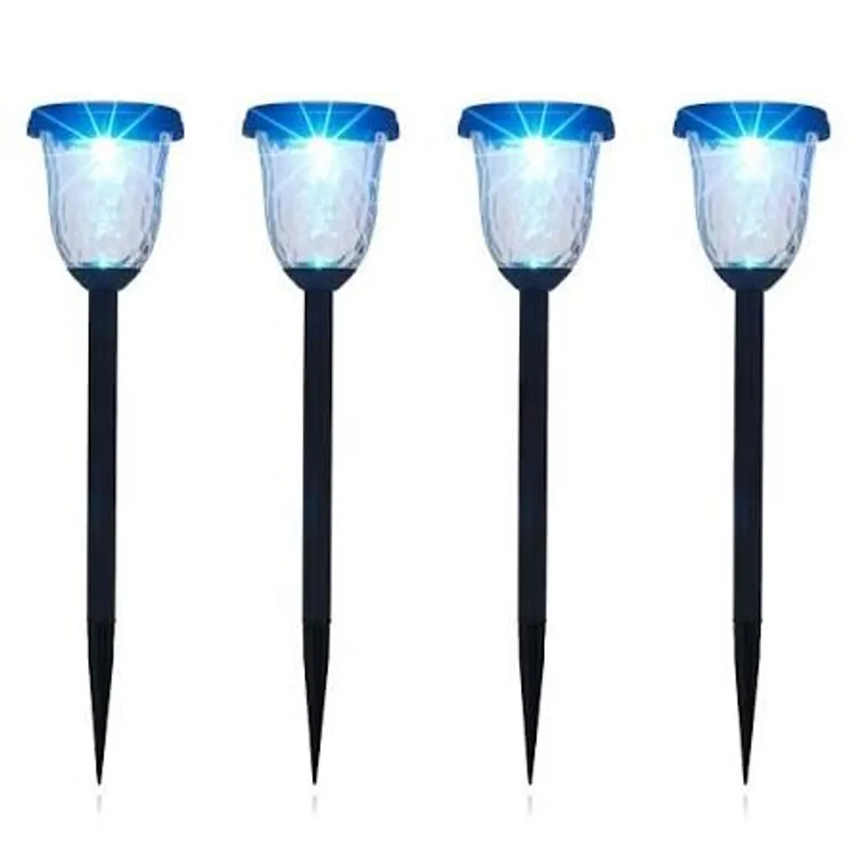 OUTLET GARDEN STORIES SET OF 4 OVERSIZED PEBBLED GLASS STAKE