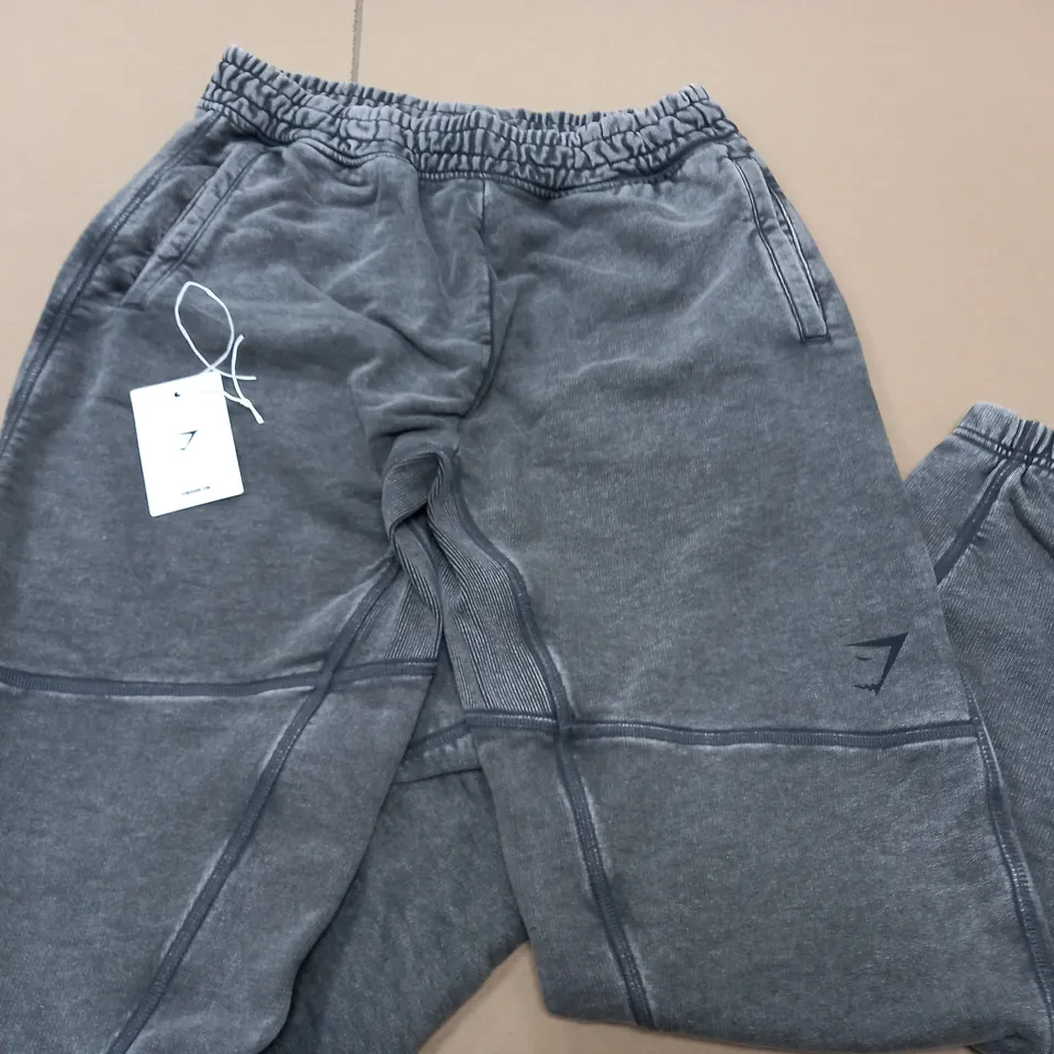 GYMSHARK POWER WASHED JOGGERS IN ONYX GREY ACID - M