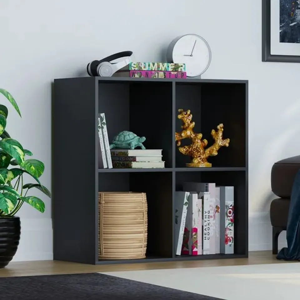 BOXED VIDA DURHAM 2x2 CUBE STORAGE UNIT - BLACK (1 BOX)