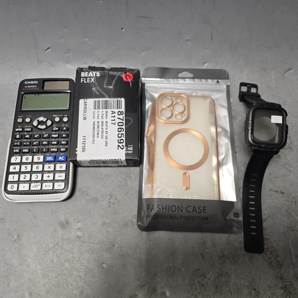 BOX OF APPROXIMATELY 20 ASSORTED BROKEN ITEMS TO INCLUDE - RUGGED APPLE WATCH COVER , CASIO CALCULATOR , PHONE CASE ETC